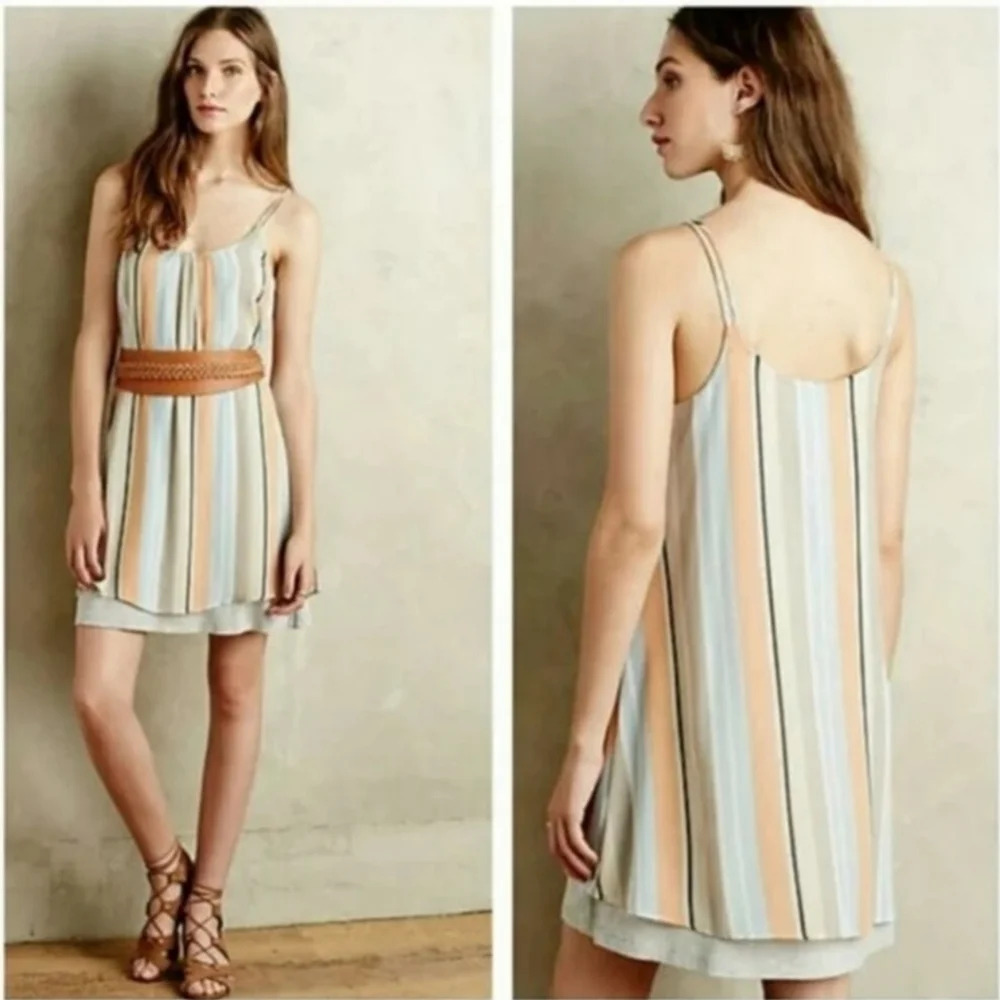 Anthropologie Dolan Left Coast Collection Striped Sleeveless Mini Dress Size S